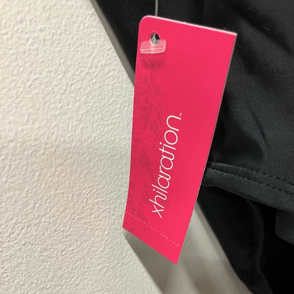 Xhilaration Scoop Back One Piece Swimsuit tank Black high cut  Size Large NEW - Picture 6 of 7